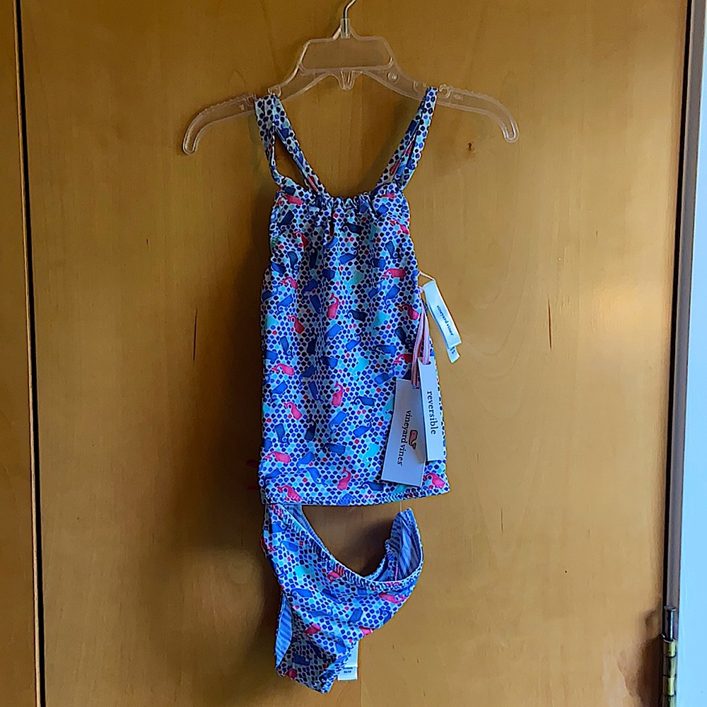 NWT Girl Vineyard Vines Reversible Swim Tankini XS